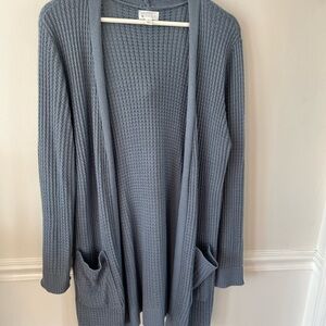 Market & Spruce Textured Gray Cardigan